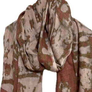 Eileen Fisher Abstract Pattern Scarf in Brown and Green